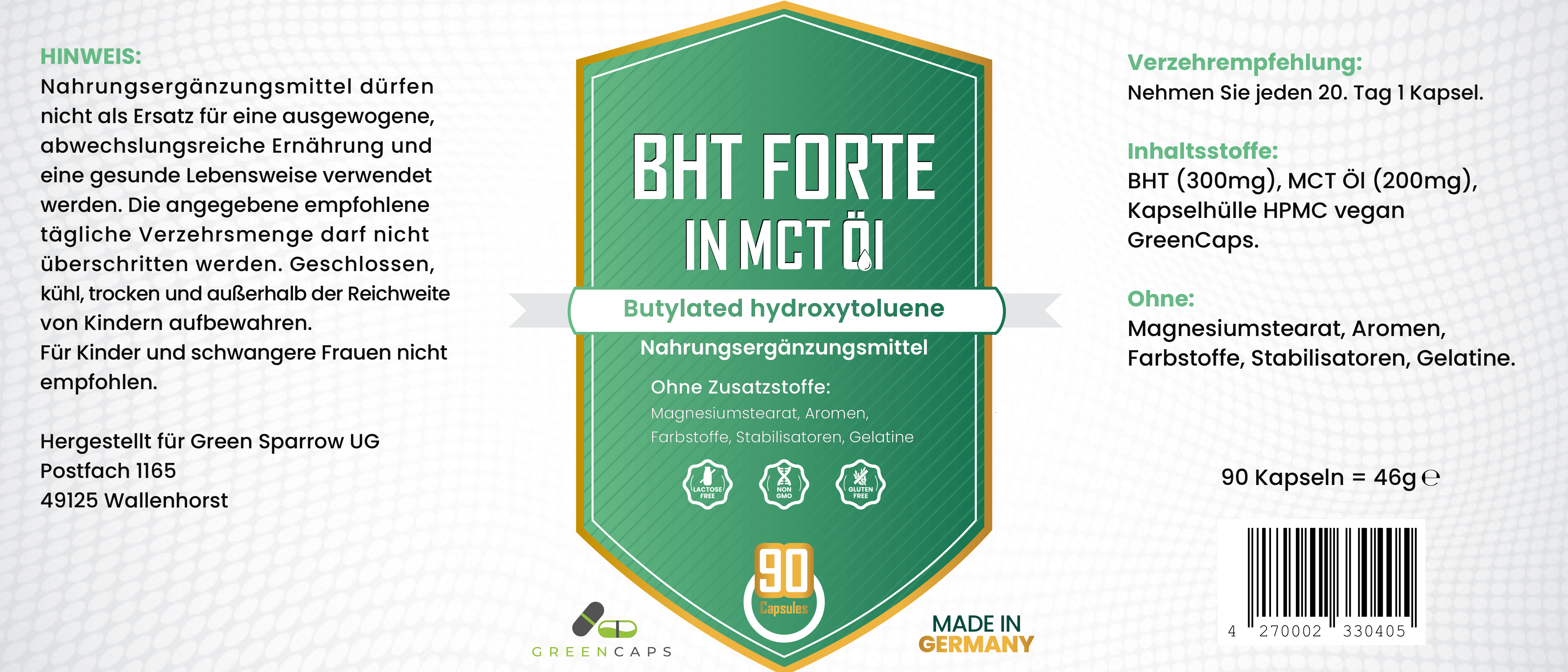 BHT Forte in MCT oil